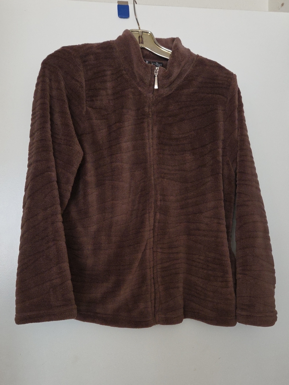Jason Maxwell Brown Plush Full-Zip Teddy Jacket